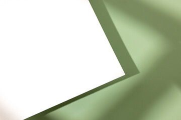 Template paper with shadow on pastel green background , great design for any purposes. Abstract background. Banner template. Advertising
