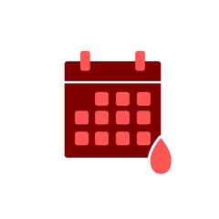 Menstruation Calendar Icon isolated on white