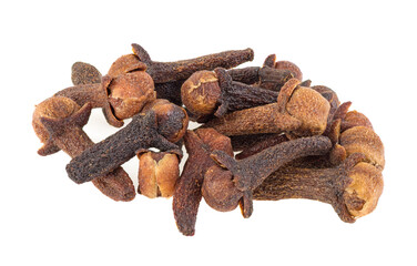 clove seeds dry isolated on white background. macro