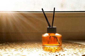Aroma for home in glass, interior