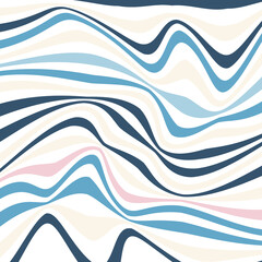 Abstract colored wave texture Stylized flowing water 3d illusion. Graphic line art. eps 10