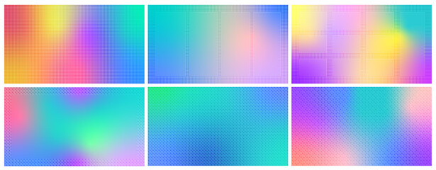 Set checkered gradient backgrounds translucid squares halftone