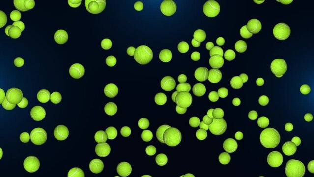 Tennis ball throw in Motion on Green Screen Loop soccer ball 3d Animation. Sport and entertainment. tennis tournament match on court. Healthy and competitive sport Tennisball and basketball concept.