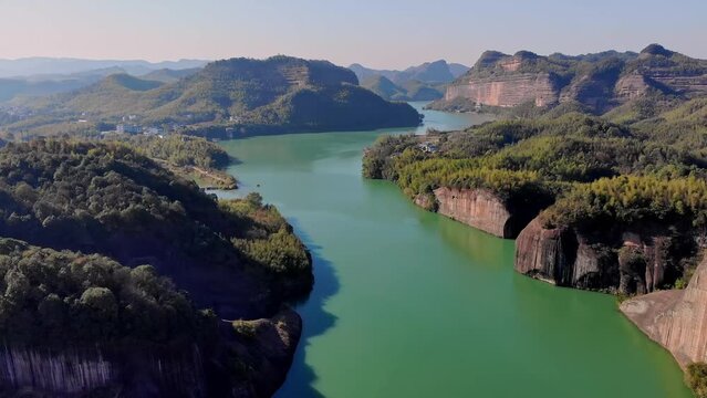 Aerial view of Feitian Mountain national Geological Park