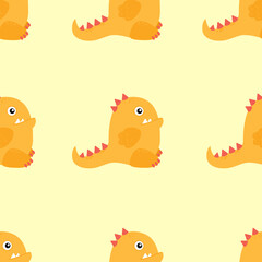 Vector seamless pattern with cute monster.
