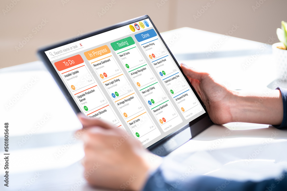 Poster kanban project schedule management software app