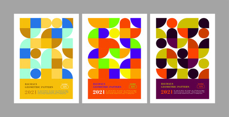 A set of abstract geometric posters and banners. Vector.