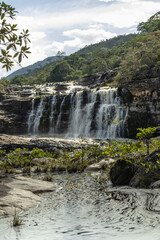 waterfall in São Gonçalo do Rio Preto city, Minas Gerais State, Brazil