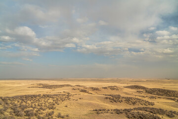 Fototapeta na wymiar landscape of northern Colorado prairie, early spring view of Soapstone Prairie Natural Area