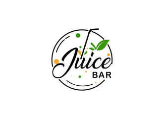 Fresh fruit juice logo design template. Orang juice bar logo design. 