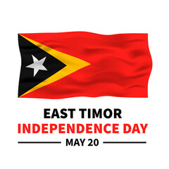 East Timor Independence Day typography poster with flag. Vector template for banner, greeting card, flyer, etc