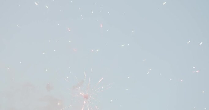 People launch fireworks at the Las Fallas Festival