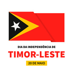 East Timor Independence Day typography poster in Portuguese. Vector template for banner, greeting card, flyer, etc