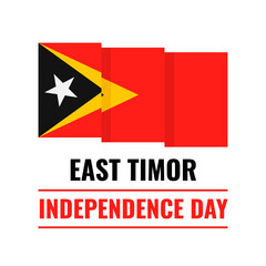 East Timor Independence Day typography poster with flag. Vector template for banner, greeting card, flyer, etc