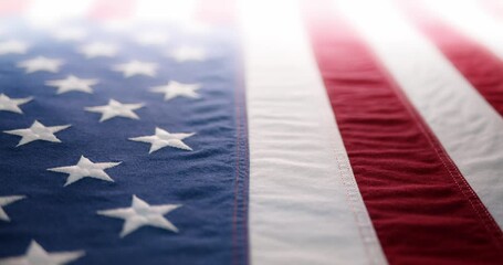 Slow motion of a US American flag. Background for Memorial Day, Veteran's Day, 4th of July, or other patriotic USA holiday. - Powered by Adobe