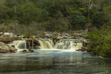 waterfall in São Gonçalo do Rio Preto city, Minas Gerais State, Brazil