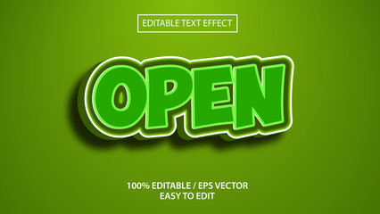 Open 3D text effect eps Premium Vector