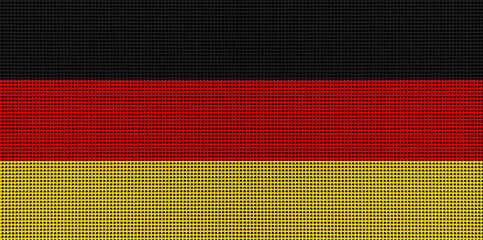 German flag painted colors on a brushed metal plate