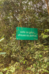 educational sign on a rural road in the city of São Gonçalo do Rio Preto, State of Minas Gerais, Brazil
