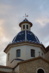 blue brick dome of a church