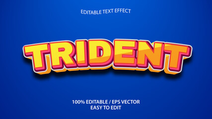 trident text effect eps Premium Vector