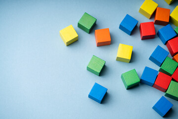 Fototapeta na wymiar Colorful Child Cubic Construction