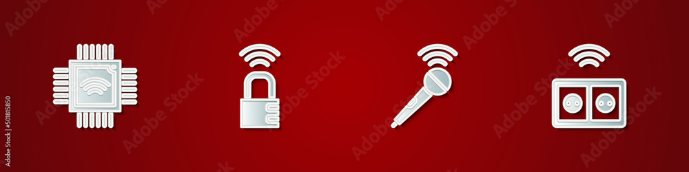 Poster set processor with microcircuits cpu, smart safe combination lock, wireless microphone and electrica