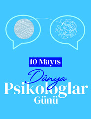 Fototapeta premium may 10 world psychologists day turkish: 10 mayis dunya psikologlar gunu