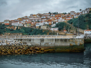 Fototapeta premium View of the village of Lastres, in Asturias, Spain