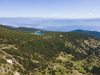 Fototapeta na wymiar Aerial view of Pirin Mountain near Kremenski lakes, Bulgaria