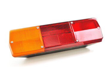 car tail light, multi-section truck tail light, auto part, car detail white background close-up
