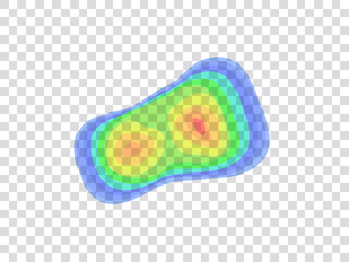 Vector graphic of infrared rays with hot spots spectrum on transparent background.