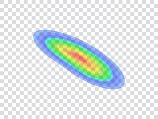 Vector graphic of infrared rays with hot spots spectrum on transparent background. Concept design for Mapping of predicted probability of fire hotspots distribution, Thermogram imaging etc.