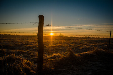 sunset over the fence