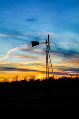 silhouette of a windmill