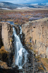 North Clear Creek Falls Waterfall in Winter in Colorado