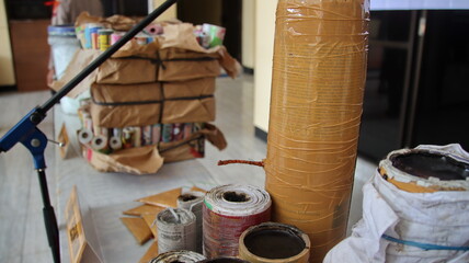 Traditional firecrackers made of paper rolls