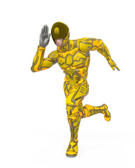 mega soldier is running like a hero