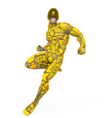 mega soldier is angry in action