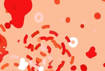 Light Red, Yellow vector background with abstract shapes.