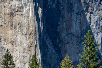 Shadows on el capitan in yosemite national park