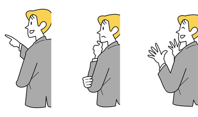 斜め後ろから見た男性-一部分