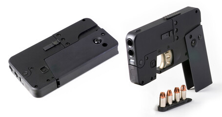 Smart Phone 380ACP Pistol that folds up like a phone. .