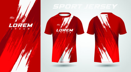 red t-shirt sport jersey design - obrazy, fototapety, plakaty