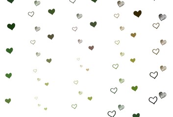 Light Green, Yellow vector backdrop with sweet hearts.