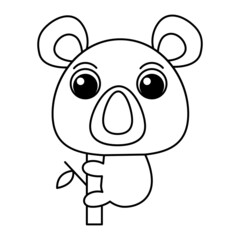 Koala cartoon coloring page illustration vector. For kids coloring book.
