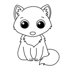 Fox cartoon coloring page illustration vector. For kids coloring book.