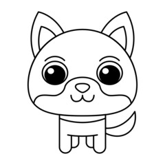 Fox cartoon coloring page illustration vector. For kids coloring book.