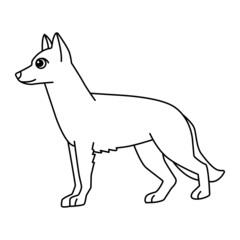 Dog cartoon coloring page illustration vector. For kids coloring book.