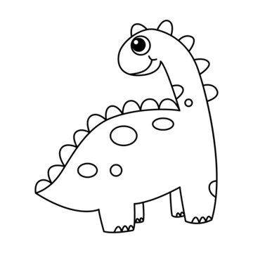 Dinosaur cartoon coloring page illustration vector. For kids coloring book.